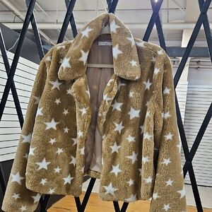 Lush Tan Star Pattern Jacket